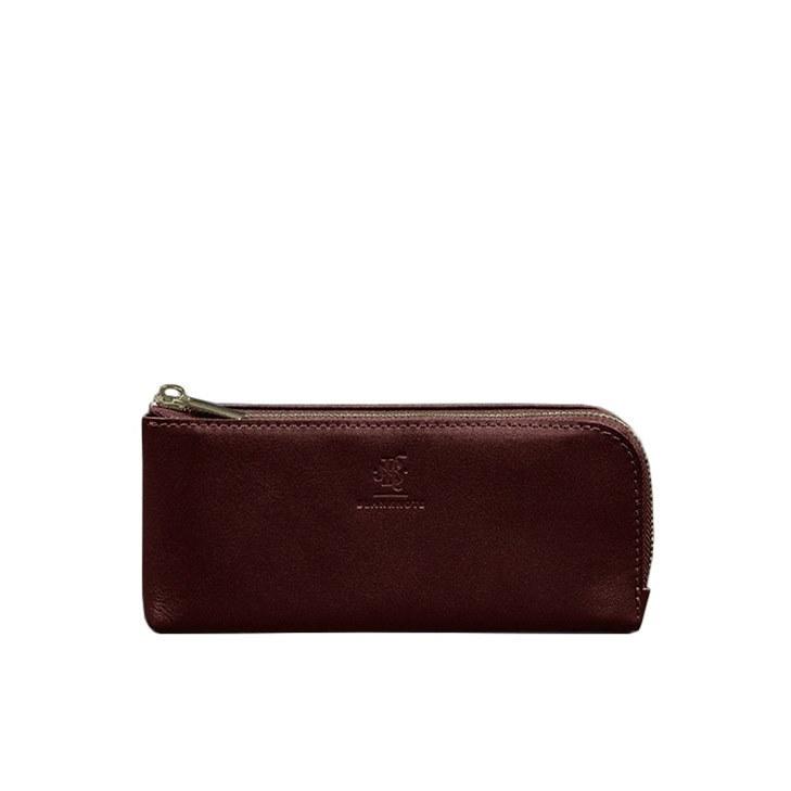 Портмоне-купюрщик кожаное на молнии 14.0 Бордовый (A-028176)