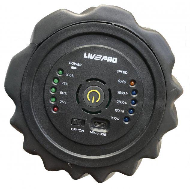 Вібро масажер LivePro Vibration Roller 32,5x14 см Чорний (LP8236) - фото 2