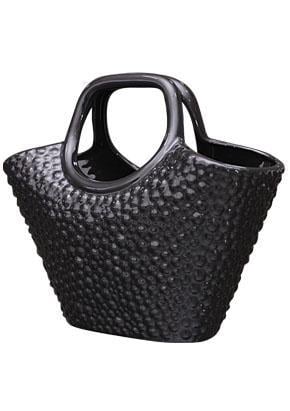 Ваза декор сумка черная керамика 31x14x25 Гранд Презент 0606