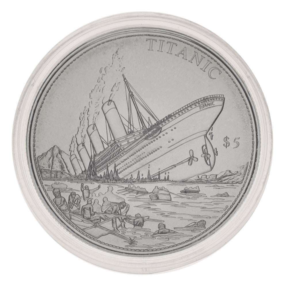 Коллекционная монета Либерия 5 долларов 2006 Серебро UNC Титаник (М17007)