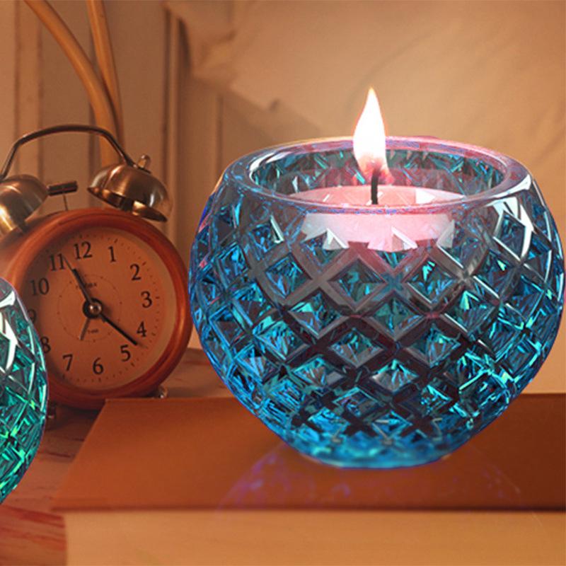 Форма молд для створення горщика/свічника куля з ромбами з епоксидної смоли 80х60 мм (8545) - фото 2