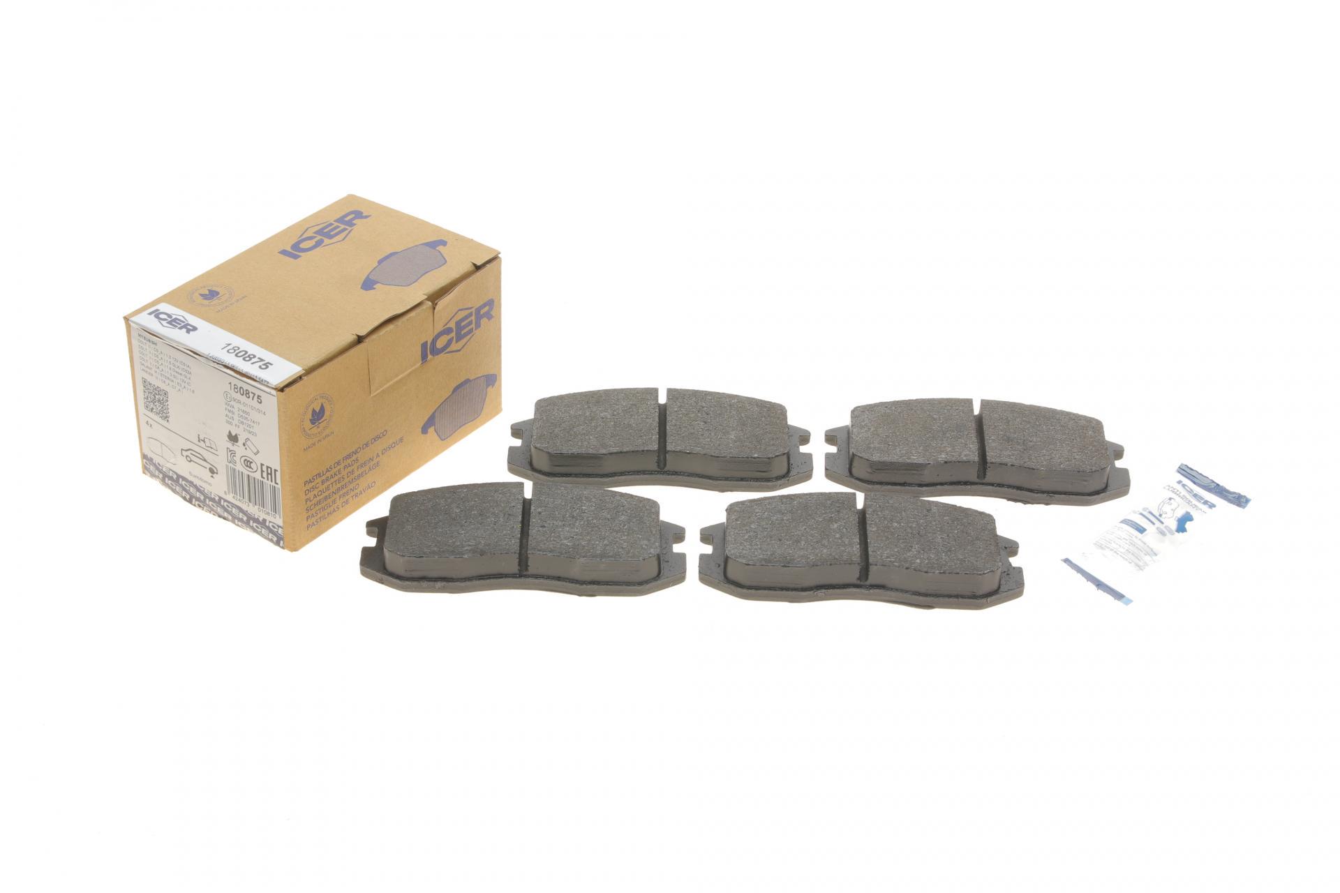 Колодки тормозные передние ICER для Mitsubishi Colt 88-96/Lancer 86-96 (180875) Колодки тормозные передние ICER для Mitsubishi Colt 88-96/Lancer 86-96 (180875)