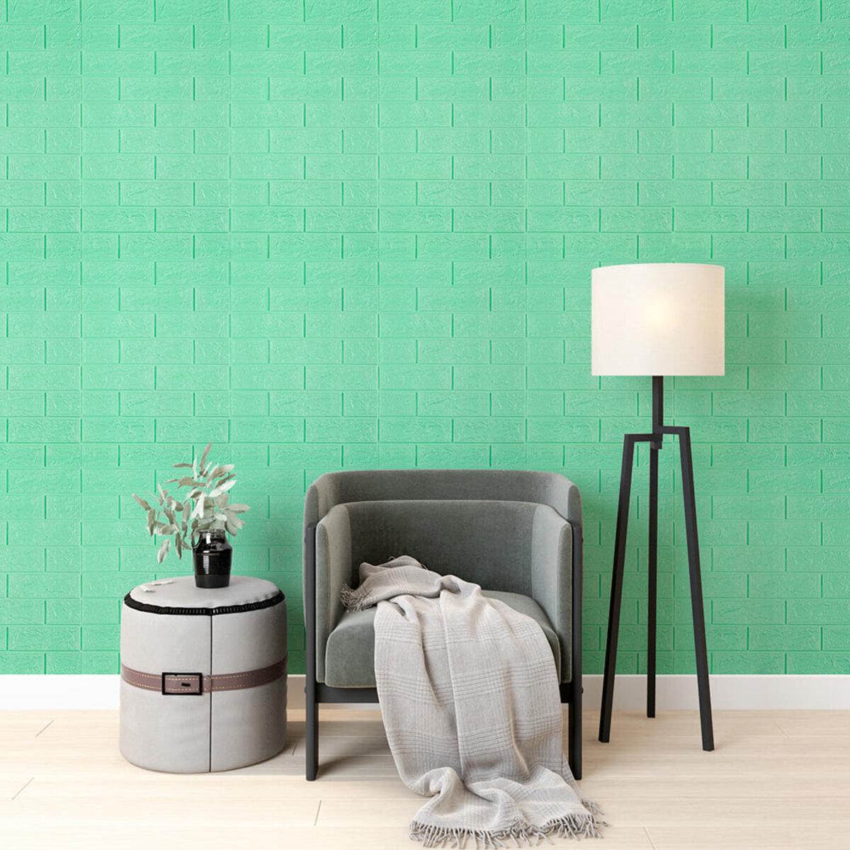 3D-панель самоклеящаяся под кирпич 77x70 см x 3 мм Мятный - фото 5