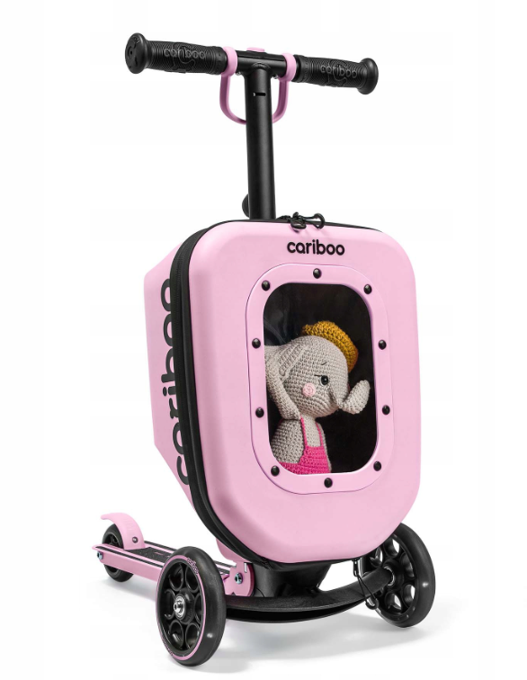 Трехколесный самокат CARIBOO iTRAVEL с детским чемоданом 2в1 (100850)