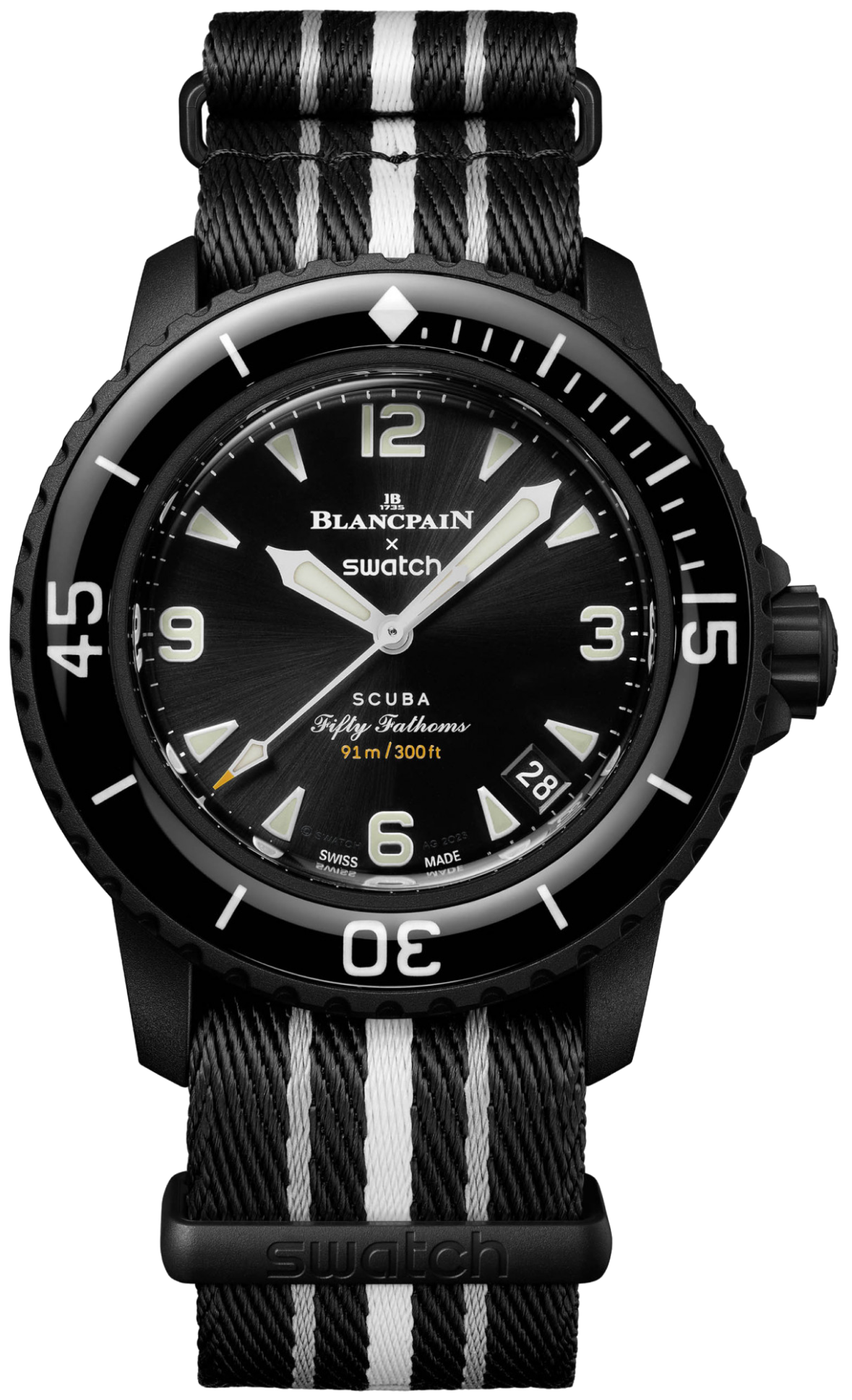 Наручные часы Blancpain Swatch Bioceramic Scuba Fifty Fathoms Collection OCEAN OF STORMS SO35B400 (7220e904)