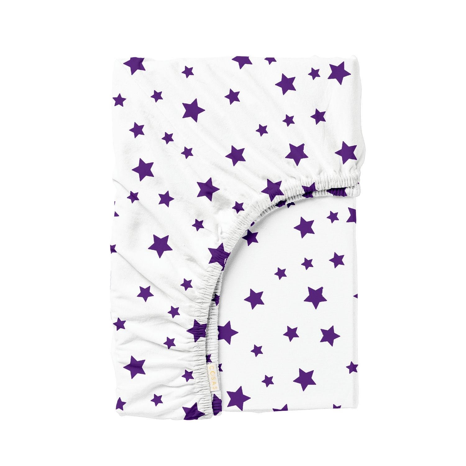 Простирадло Cosas Purple Stars на резинці 180x200x30 см (4822052209769)