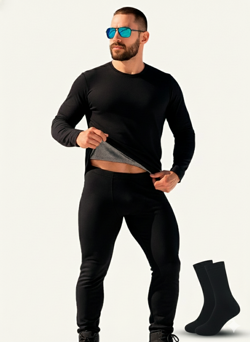 Термобілизна чоловіча зимова OMNI-HEAT/термошкарпетки DobraMama 9164 XXXL Чорний (73427)