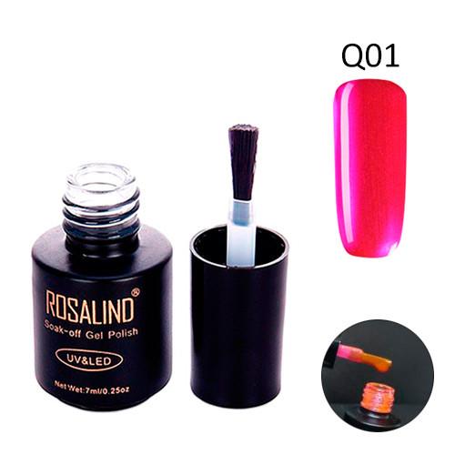 Гель-лак для ногтей маникюра Rosalind 7 мл шелак витражный для UV LED Q01 Pink (439095)