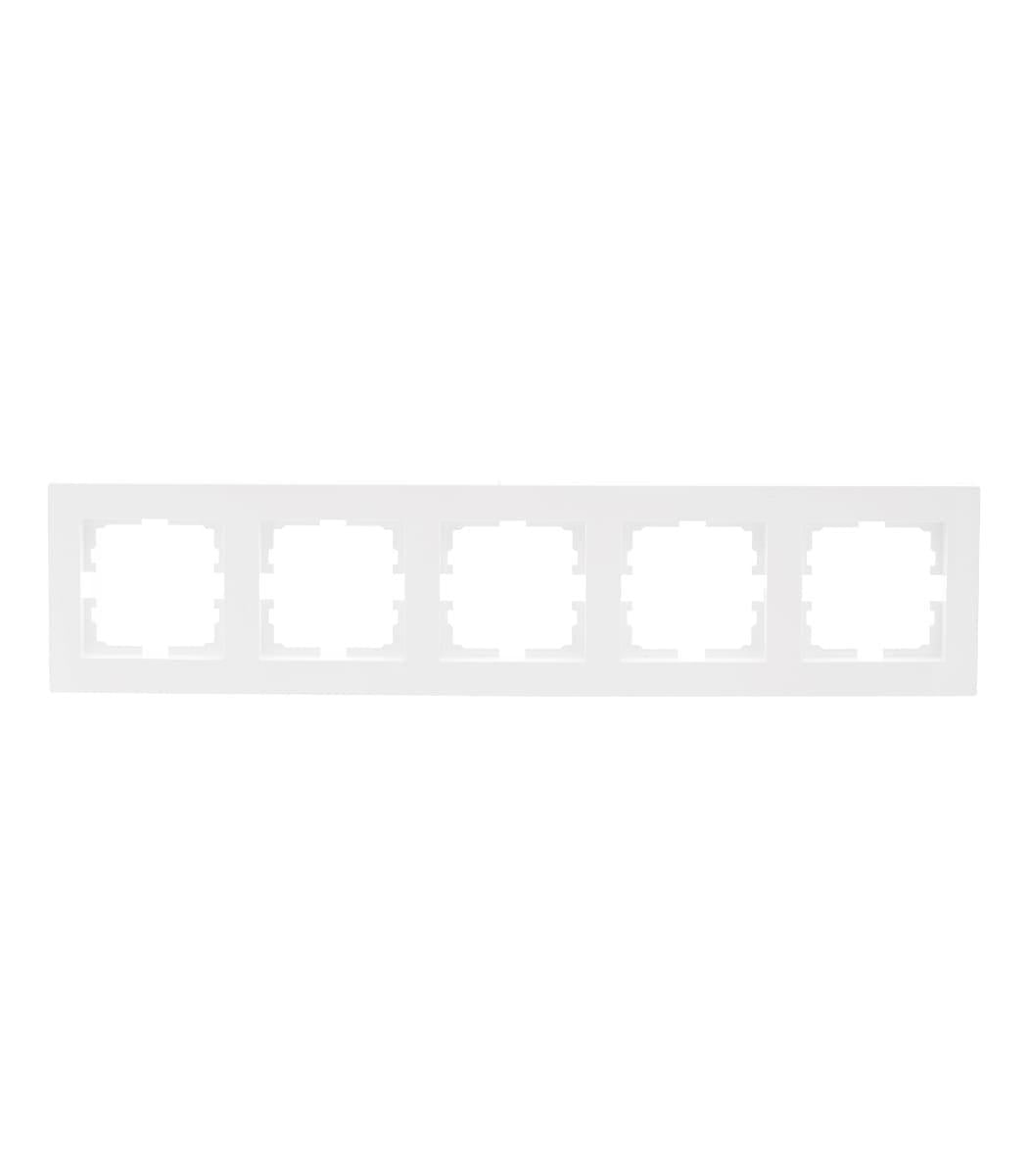 Рамка пятиместная горизонтальная Lezard Vesna Белый (00000023064)