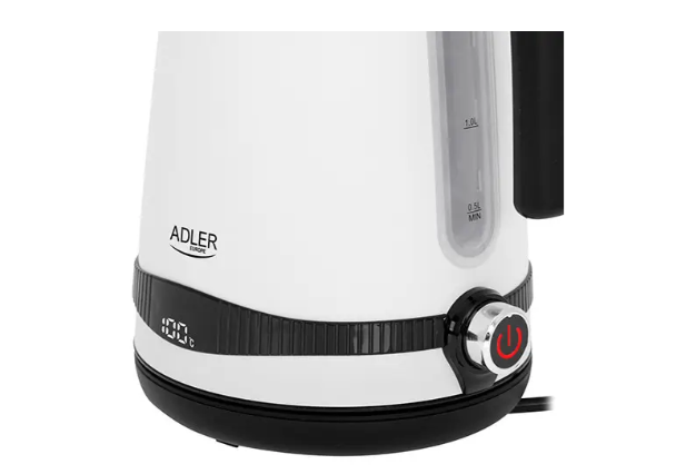 Электрочайник Adler стальной с ЖК-дисплеем и контролем температуры 1,7 л Белый (1295) - фото 5 Электрочайник Adler стальной с ЖК-дисплеем и контролем температуры 1,7 л Белый (1295) - фото 5