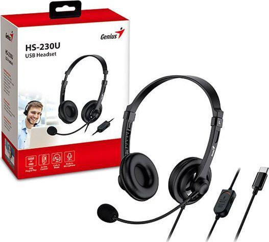 Навушники з мікрофоном Genius HS-230U Black (31710021400) - фото 3 Навушники з мікрофоном Genius HS-230U Black (31710021400) - фото 3