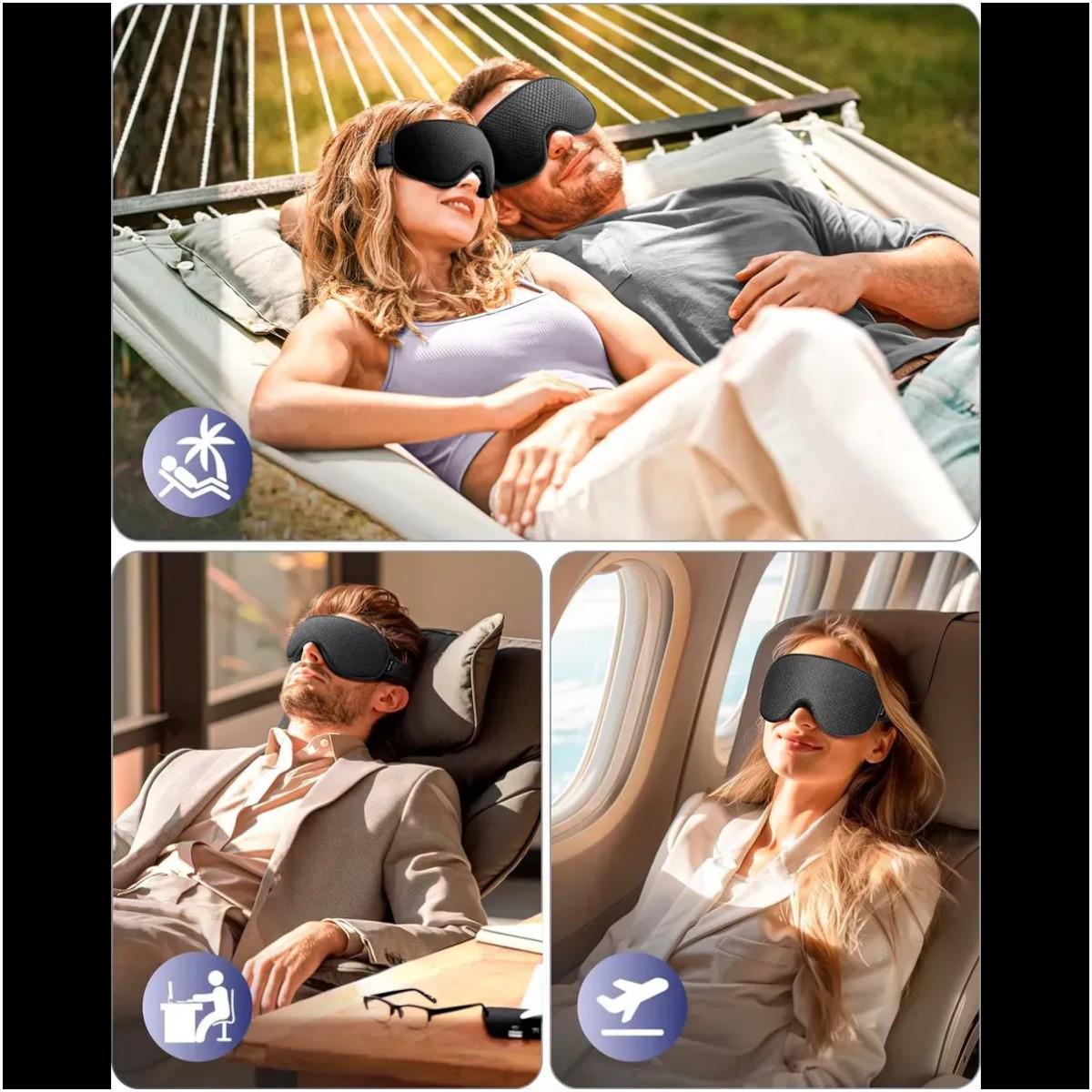 Маска для сна и отдыха Sleep Eye с дышащим эффектом 3D с берушами Черный - фото 3 Маска для сна и отдыха Sleep Eye с дышащим эффектом 3D с берушами Черный - фото 3