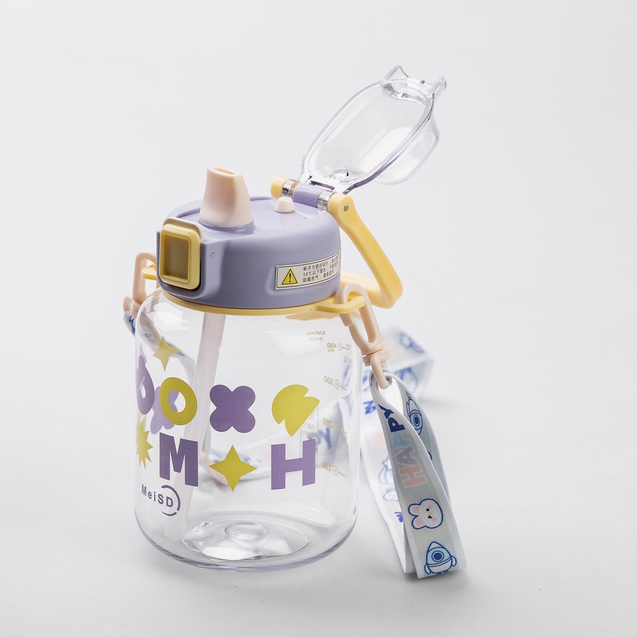 Пляшка для води дитяча Gucgres з ремінцем 650 мл Фіолетовий (HP-14-43V) - фото 2