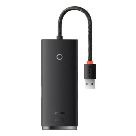 Хаб BASEUS Lite Series 4in1 USB-A to USB3.0х4 0,25 м Black (WKQX030001)