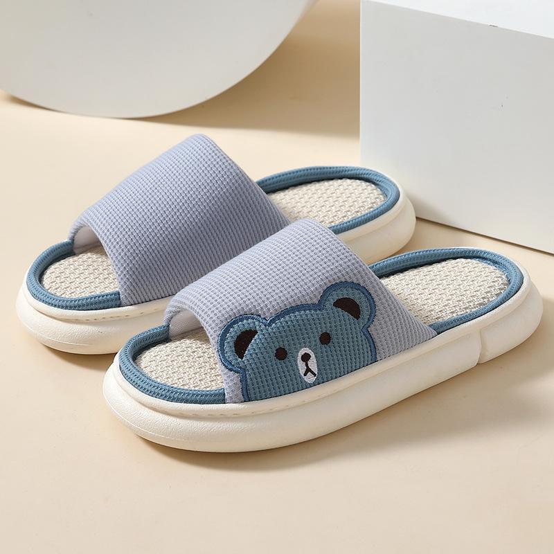 Тапочки домашние на платформе Мишка Four Seasons с мультфильмом Diablement Fort Floor Slippers р. 42-43 Синий (18709633)