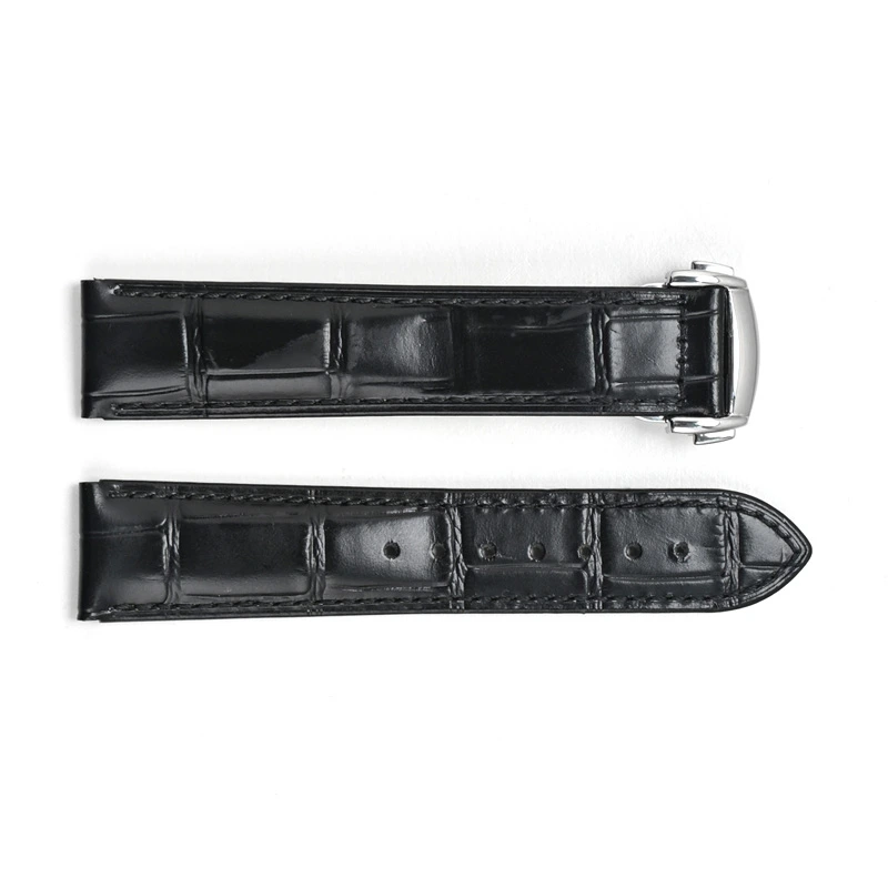 Ремінець шкіряний 3002 22 мм Black/Silver (7344) Ремінець шкіряний 3002 22 мм Black/Silver (7344)