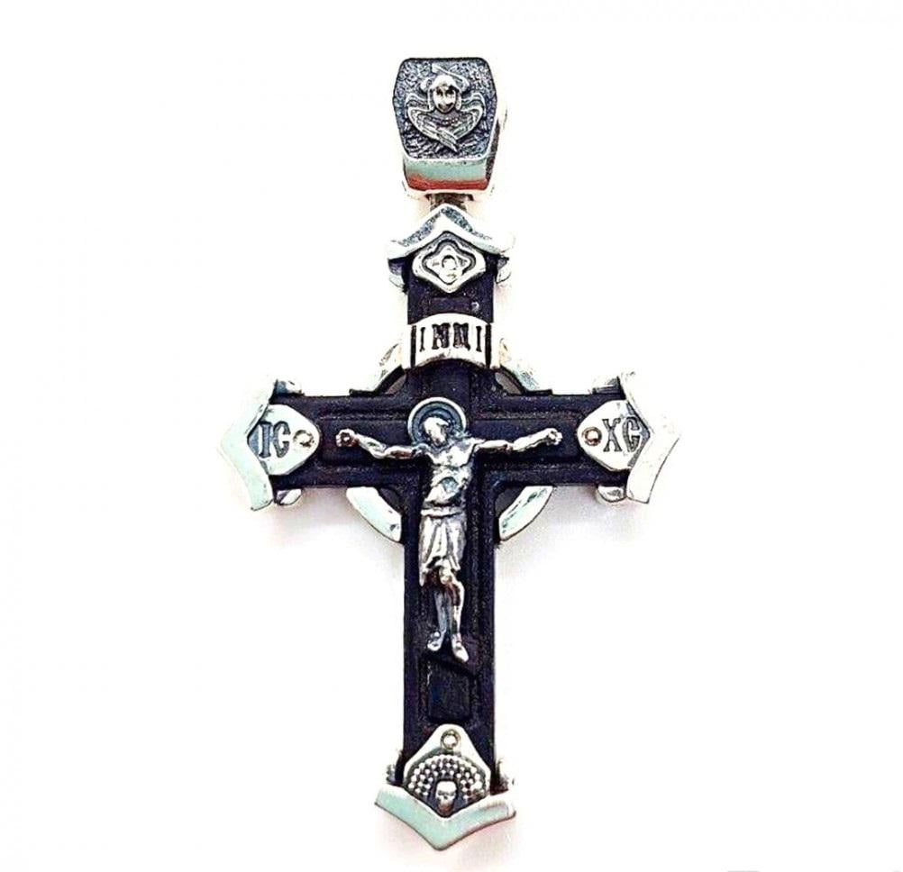Хрест дерев'яний Ideale 2052-IDE Розп'яття Христа Спаси та Збережи зі сріблом (14244794)