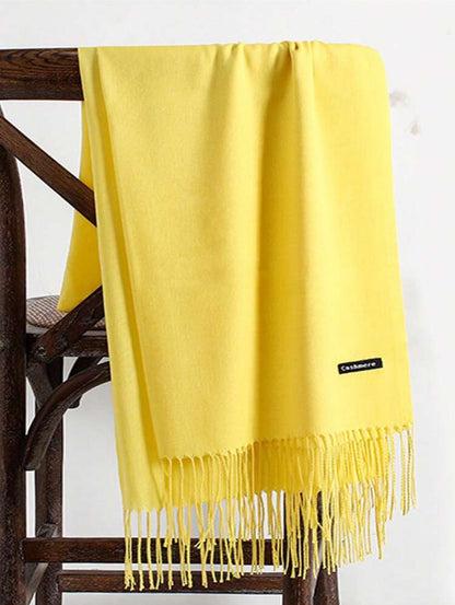 Шарф палантин Cashmere 200х70 см Лимонний (4673932L) - фото 4 Шарф палантин Cashmere 200х70 см Лимонний (4673932L) - фото 4