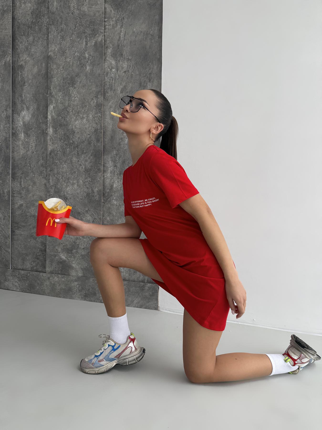 Туника-футболка Be Happy L Красный (ST3) - фото 6 Туника-футболка Be Happy L Красный (ST3) - фото 6