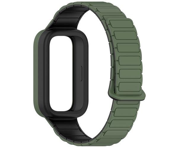 Ремешок Silicone Magnetic для Xiaomi Smart Band 9 Active Зеленый