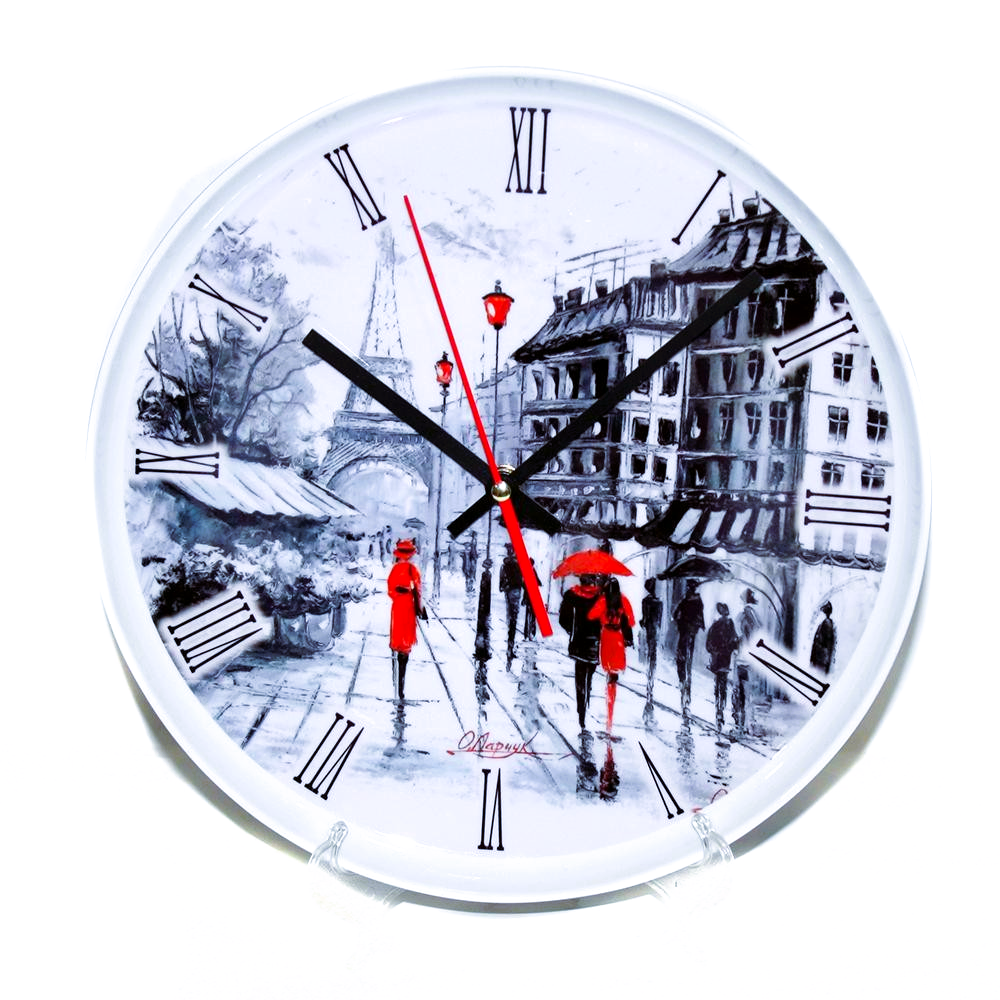 Часы настенные Париж круглый на керамической основе 30 см (132324)