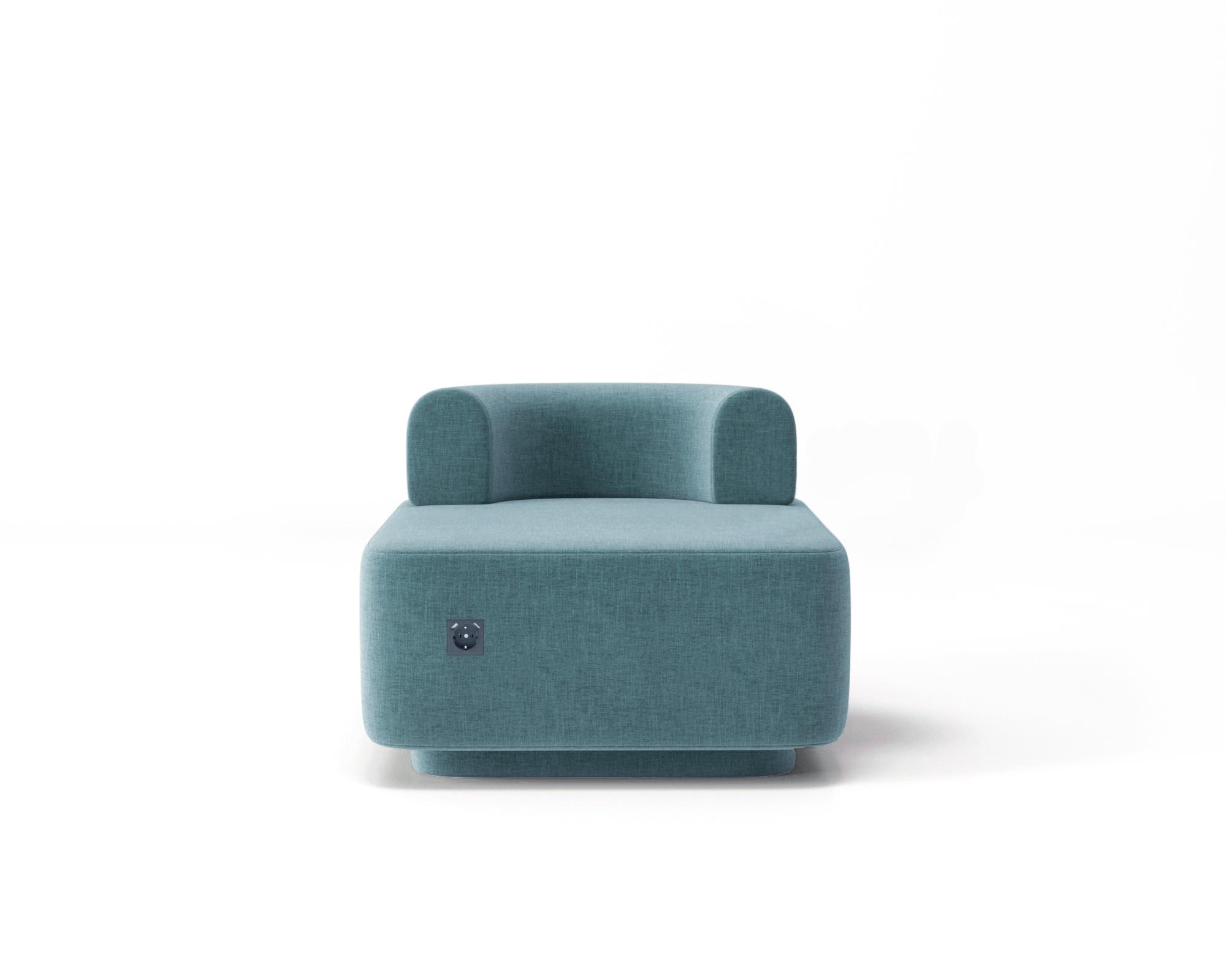 Кресло модульное Plump со встроенной розеткой и зарядкой USB 80x80x65 см Бирюзовый (0013) - фото 1 Кресло модульное Plump со встроенной розеткой и зарядкой USB 80x80x65 см Бирюзовый (0013) - фото 1