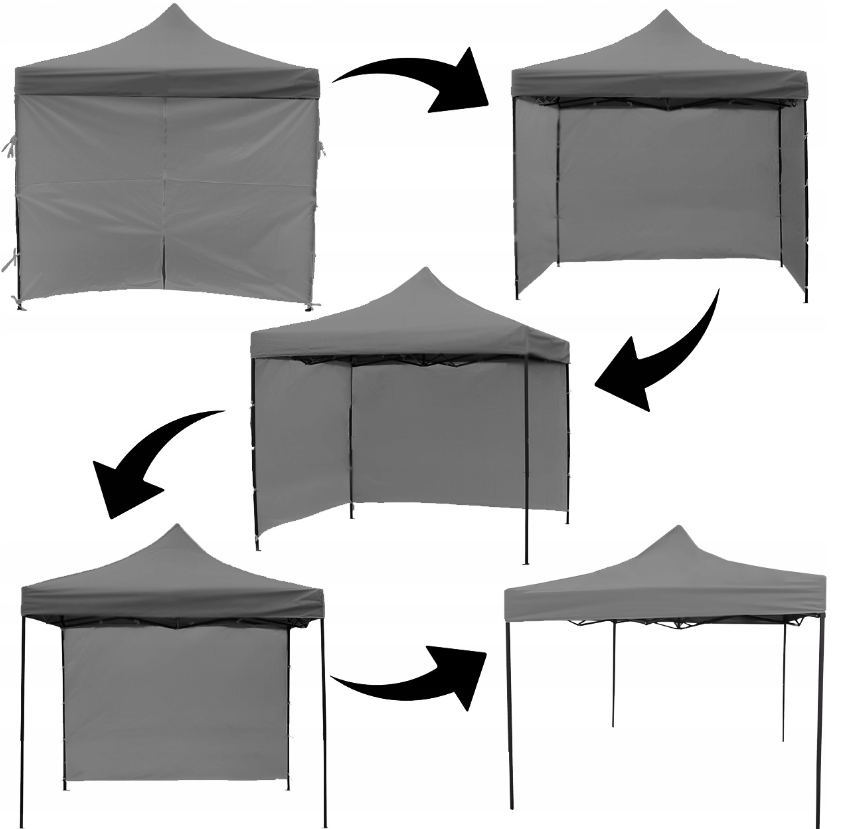 Павильон садовый Maltec 3х3 м 4 стены Серый (2166967061) - фото 4