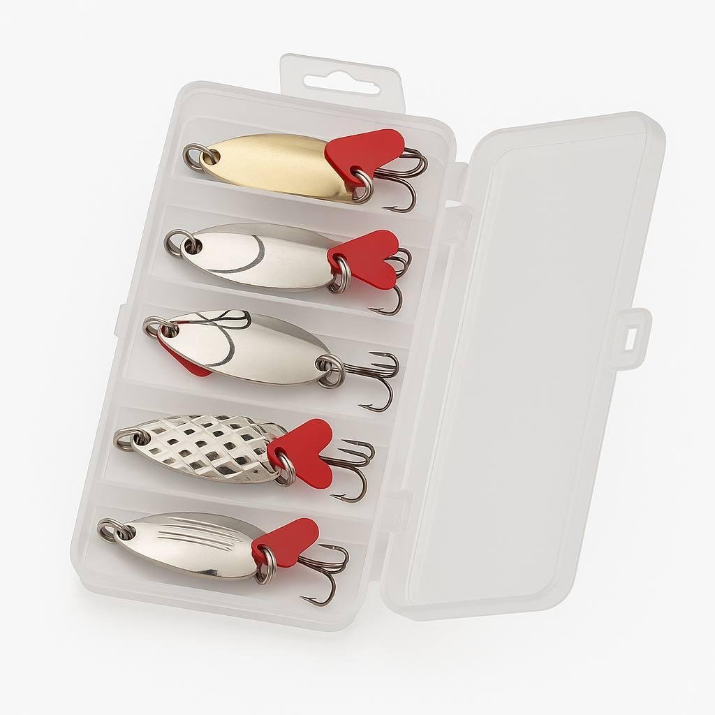 Набір наживок для риболовлі Р3 4 та 5 грам блешні з гачками в коробці 5 шт. (НР051440)