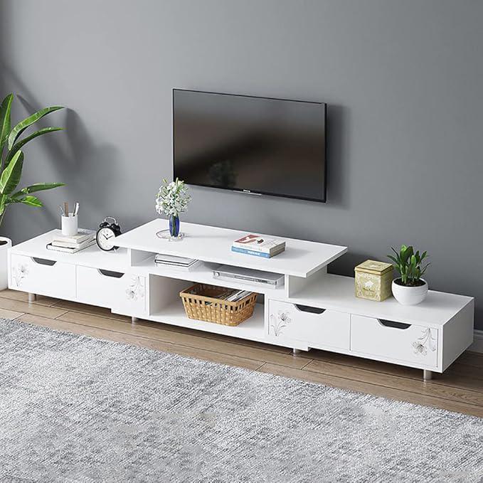 Тумба під телевізор для вітальні з полицями та дверцятами 196x30x35 см (17254)