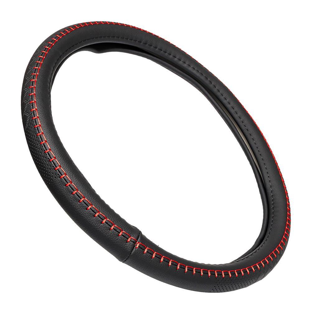 Чохол на кермо Elegant червона нитка один шов M 38 см Чорний (EL 115 351) Чохол на кермо Elegant червона нитка один шов M 38 см Чорний (EL 115 351)