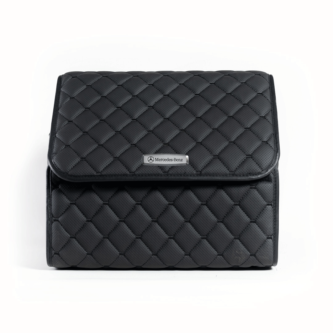 Сумка-органайзер с лого Mercedes-Benz в багажник CarsBAG Экокожа 30x35x30 см Черный (acb-1036-5-30х35х30-6)