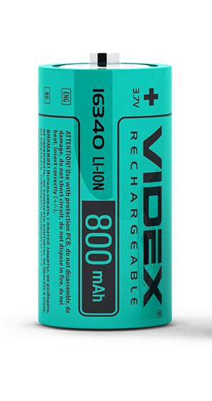 Акумулятор літій-іонний Videx 16340 800 mAh (18903)