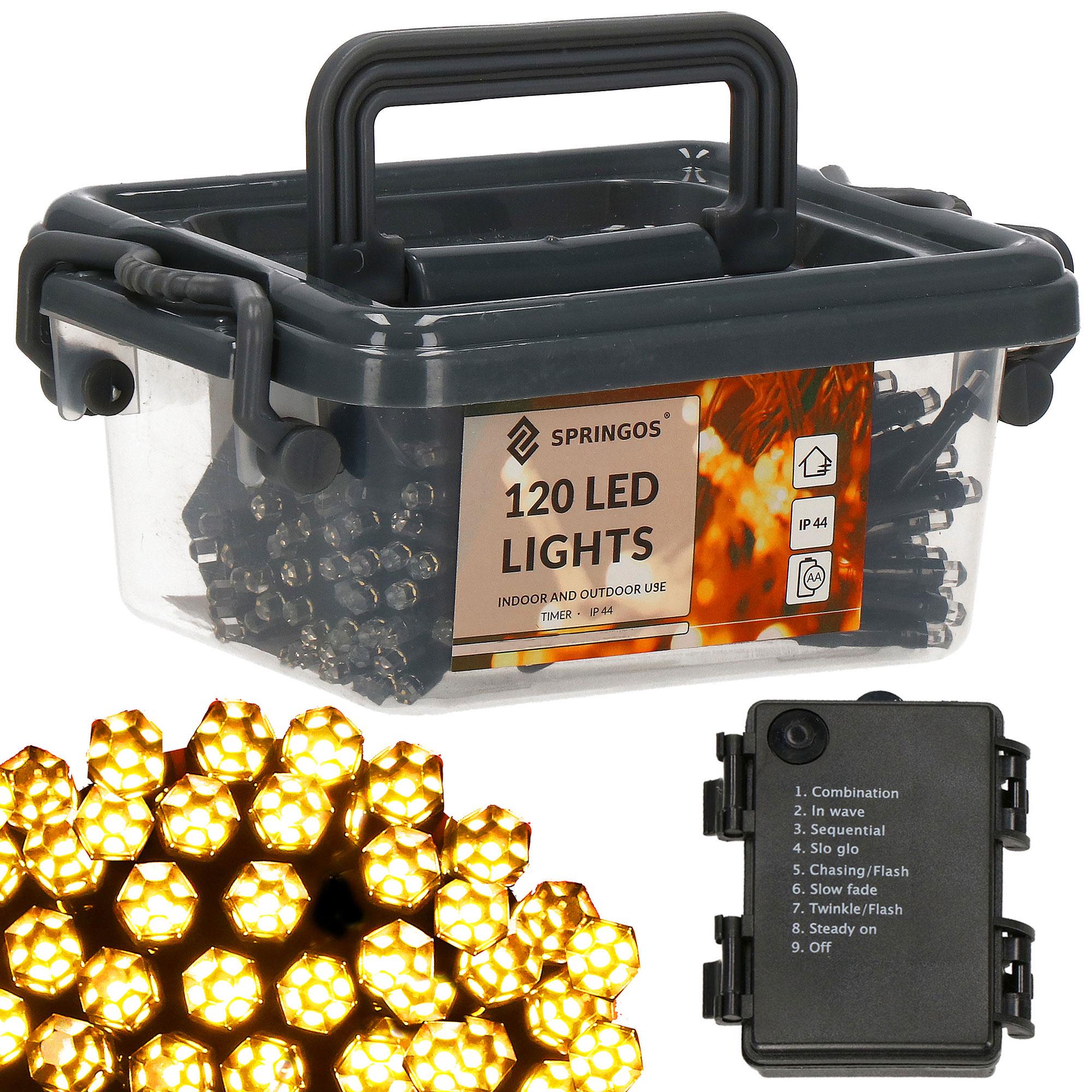 Гірлянда на батарейках Springos 120 LED 9 м Warm white (CL0174) - фото 4 Гірлянда на батарейках Springos 120 LED 9 м Warm white (CL0174) - фото 4