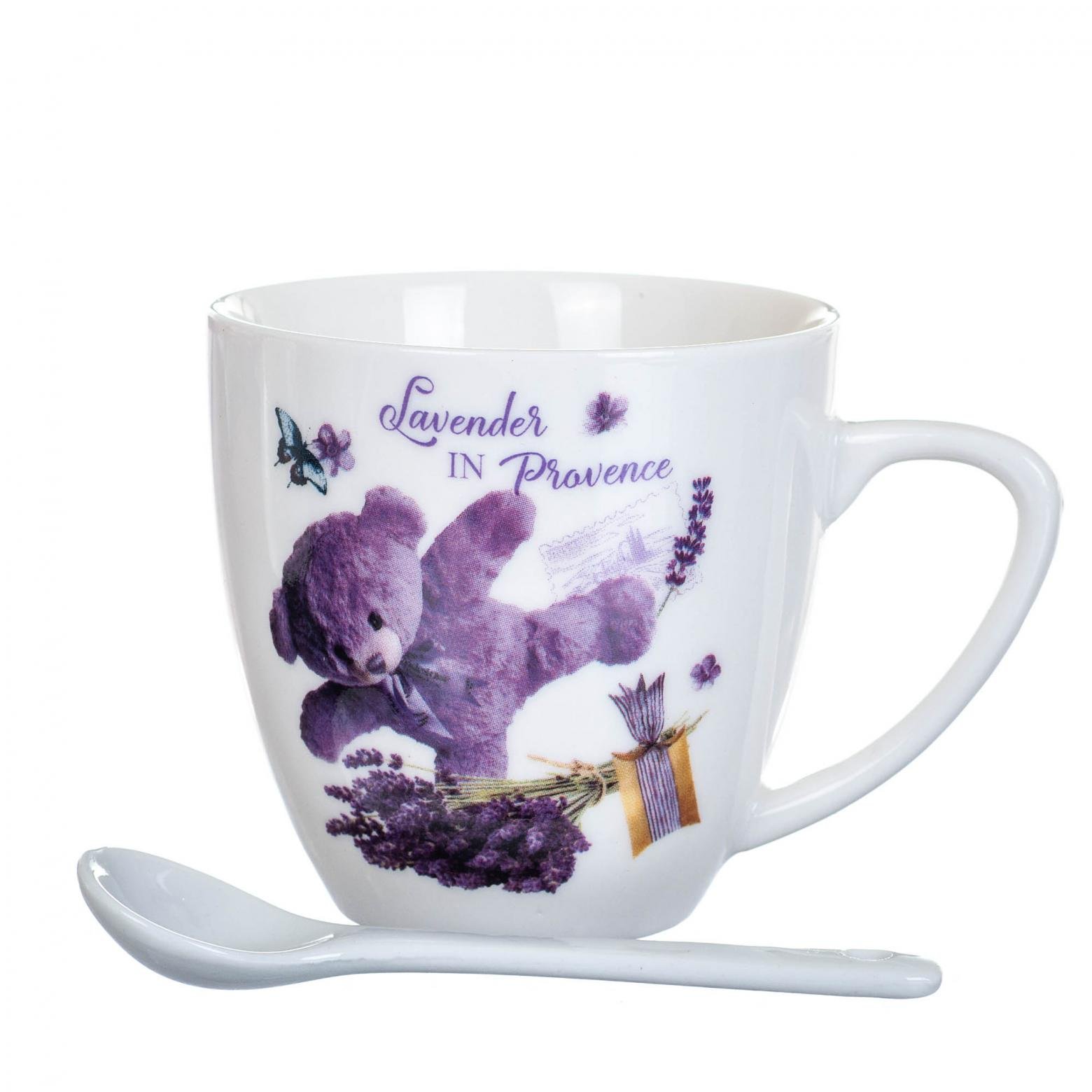 Кружка керамическая с ложкой Elisey Медвежонок с лавандой3 150 мл (8201-004)