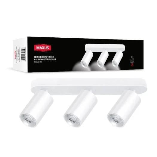 Світильник-спот точковий накладний поворотний Maxus Spot Light Base без лампи GU10x3 White (28685355)