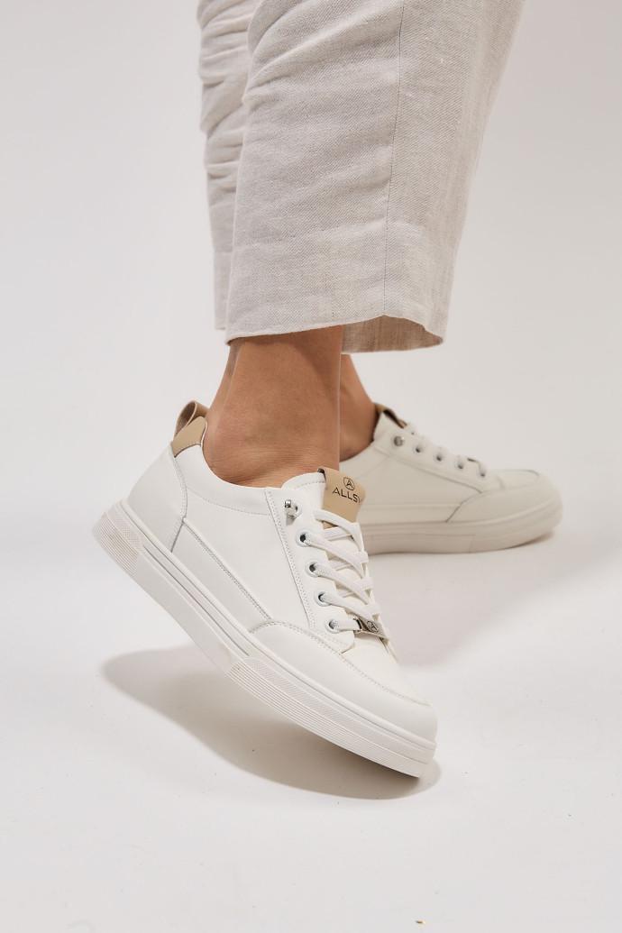 Слипоны женские ALLSY кожаные р. 38 Бежевый (195803) - фото 4