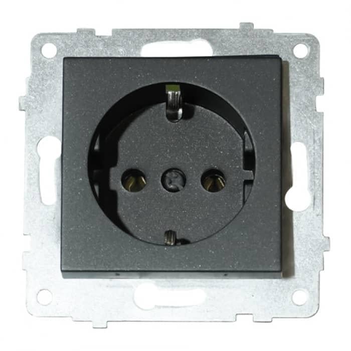 Механизм розетки врезной с з/к Ovivo Electric Grano Черный