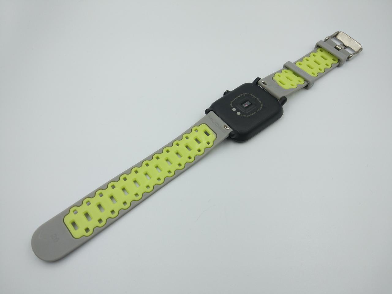 Ремешок для смарт-часов MiJobs Sport силиконовый 20 мм Серый/Зеленый (1626P) - фото 2 Ремешок для смарт-часов MiJobs Sport силиконовый 20 мм Серый/Зеленый (1626P) - фото 2