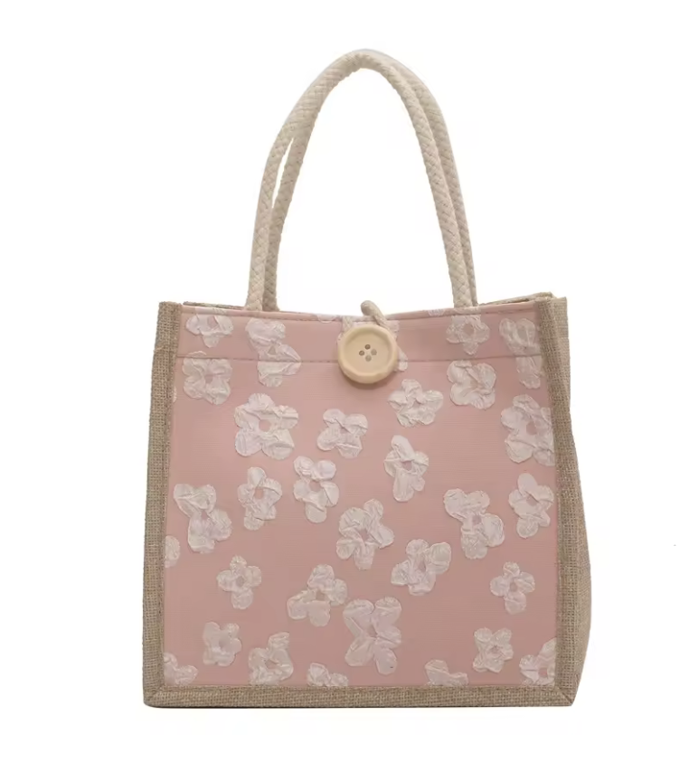 Пляжна сумка лляна з ґудзиками 20,5х19,5х12 см (30822579)