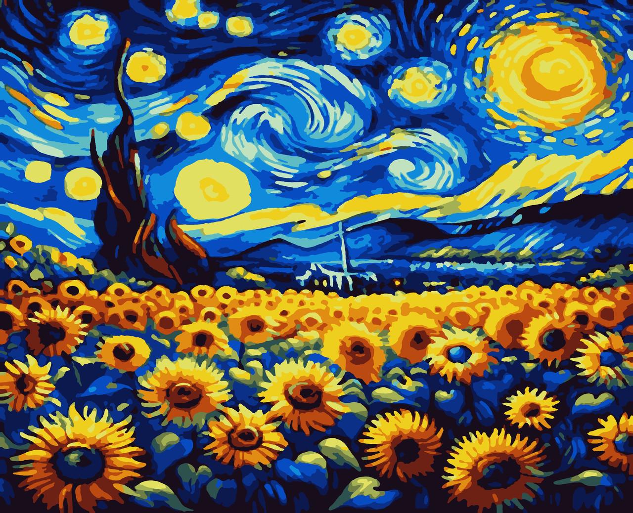 Картина за номерами Artissimo Українська зоряна ніч 40х50 см (PN7595)