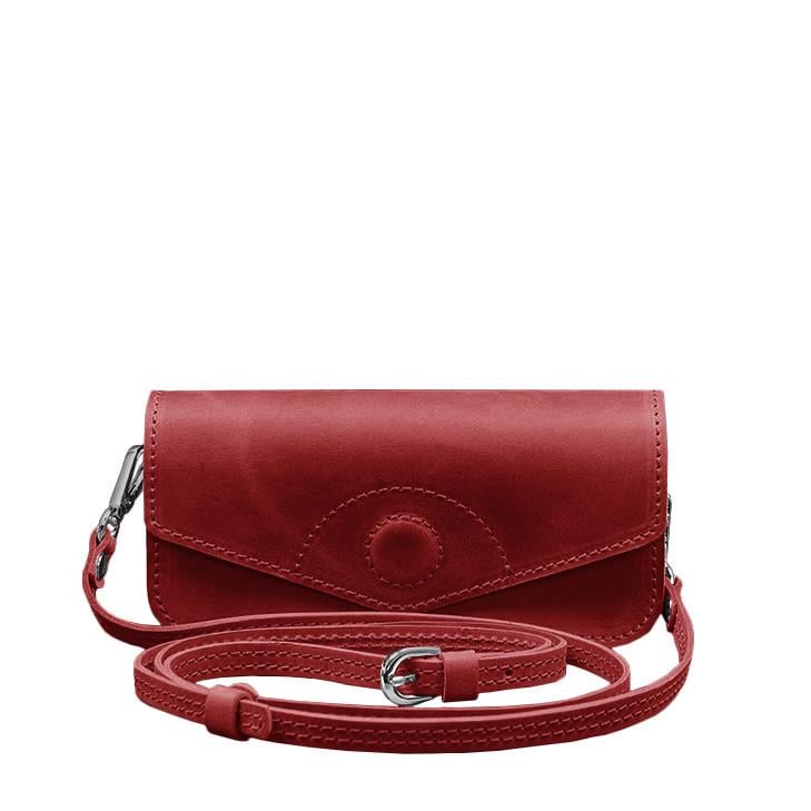 Сумка-футляр для окулярів шкіряна Crazy Horse Кораловий (A-028170)