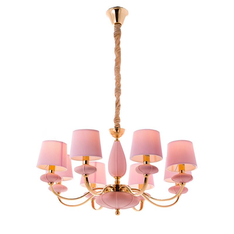 Люстра Light House ES-15413/8 Pink подвесная с абажурами Розовый (9198)