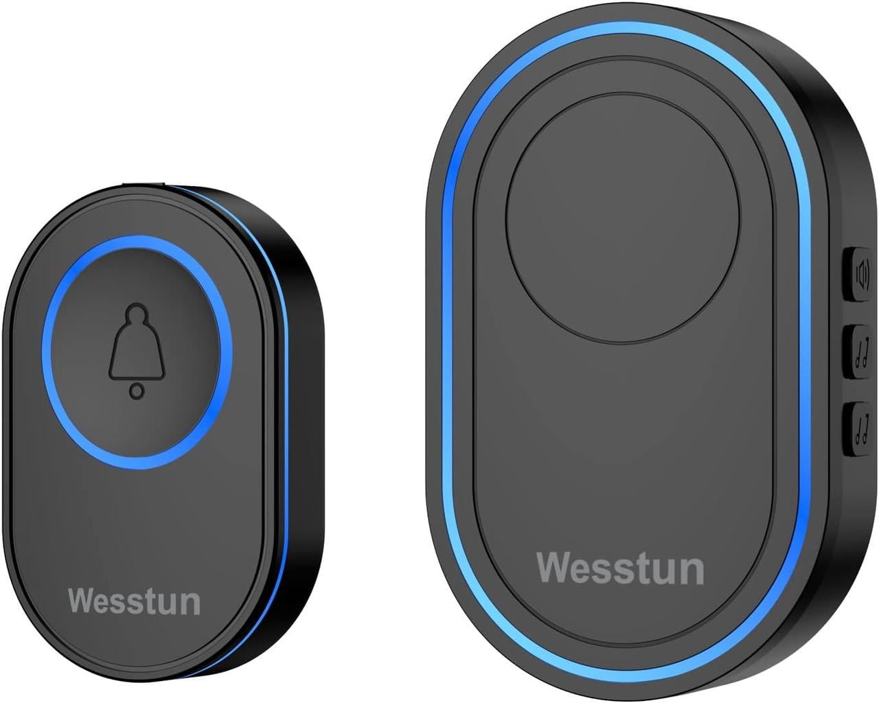 Беспроводной звонок Wessun WS-001AB 300 м 39 мелодий Черный (3203203303)