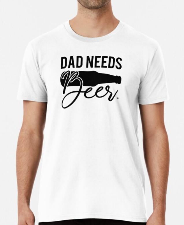 Футболка мужская Stedman с принтом Dad needs beer XXL Белый (ПАПА36-5)