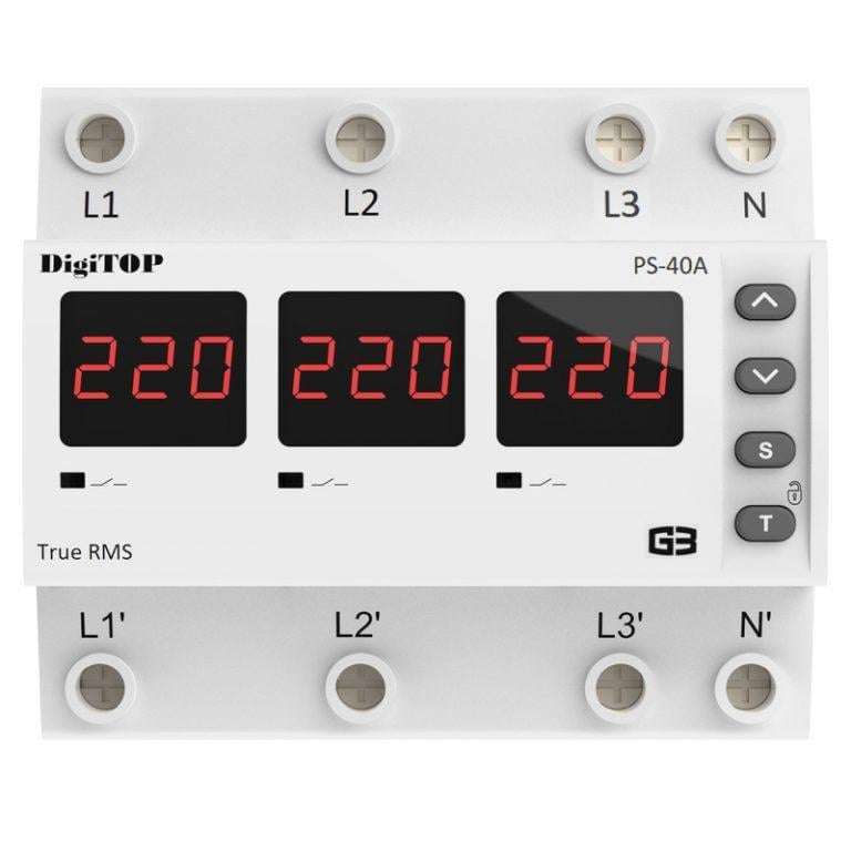 Перемикач фаз DigiTop PS-40A M6R червона індикація (24167120)