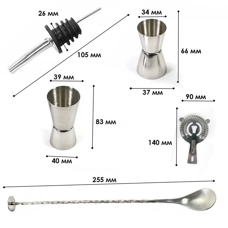 Набор для бара Youchen MC-9 из нержавеющей стали барный 10 предметов Silver - фото 6