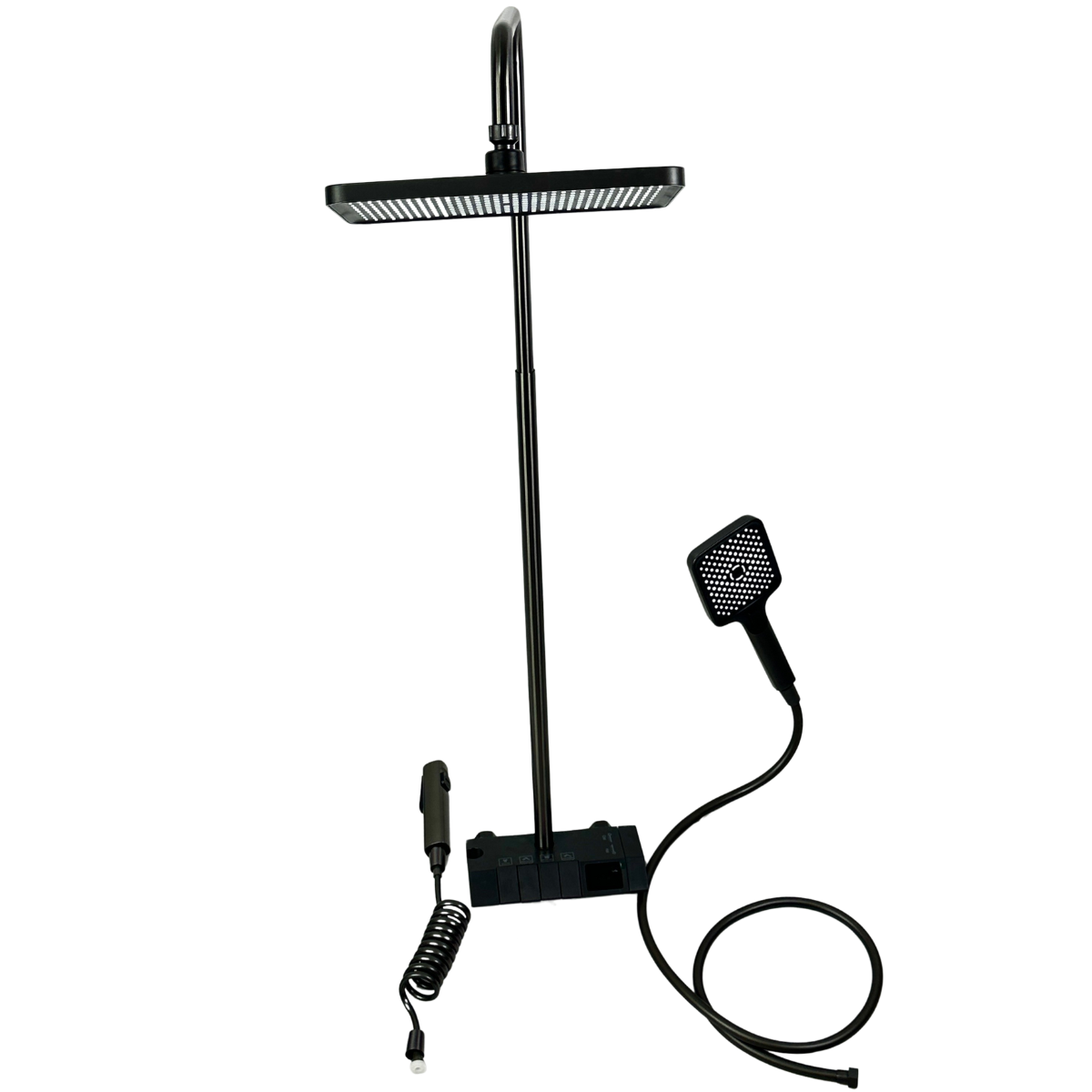 Душевая система настенная Shower Series с термостатом/дисплеем/стойкой и лейками Черный/Хром (ASD-66-Black/Chrome)