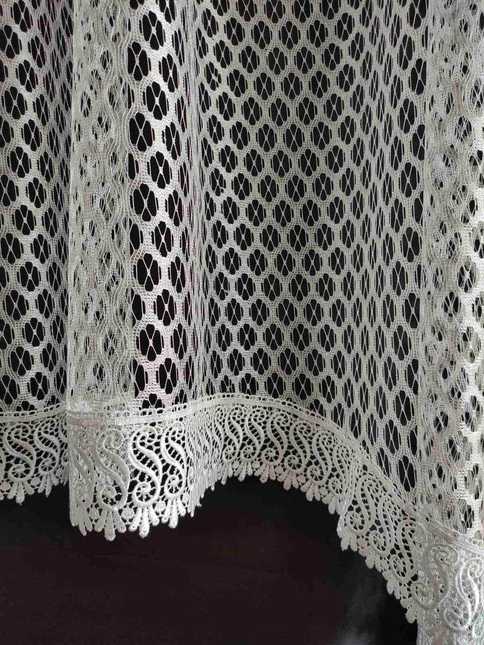 Фіранка Белла сітка з шифоновим ламбрекеном 285х170 см Білий з бежевим (кр-04) - фото 3 Фіранка Белла сітка з шифоновим ламбрекеном 285х170 см Білий з бежевим (кр-04) - фото 3