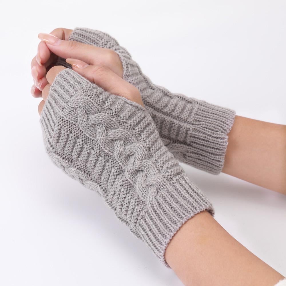 Митенки вязаные One size Светло-серый (2327)