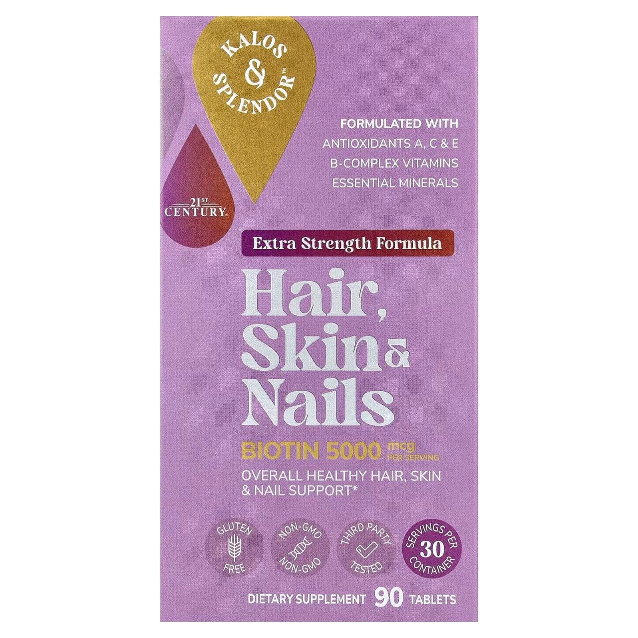 Витамины для Волос Кожи и Ногтей 21st Century Hair Skin Nails 90 таблеток